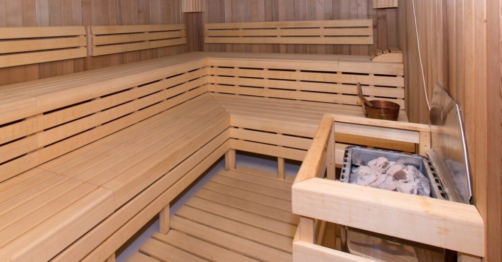 traditional wood sauna