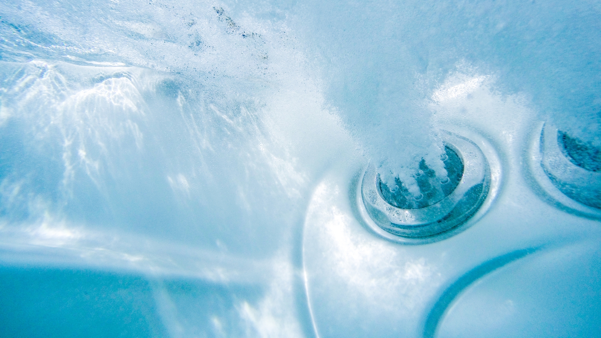 close up of hot tub jets