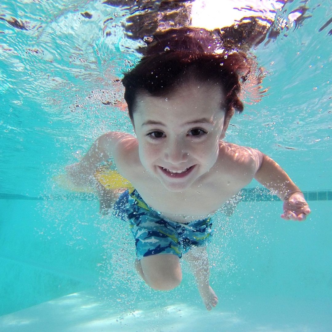 child swimming